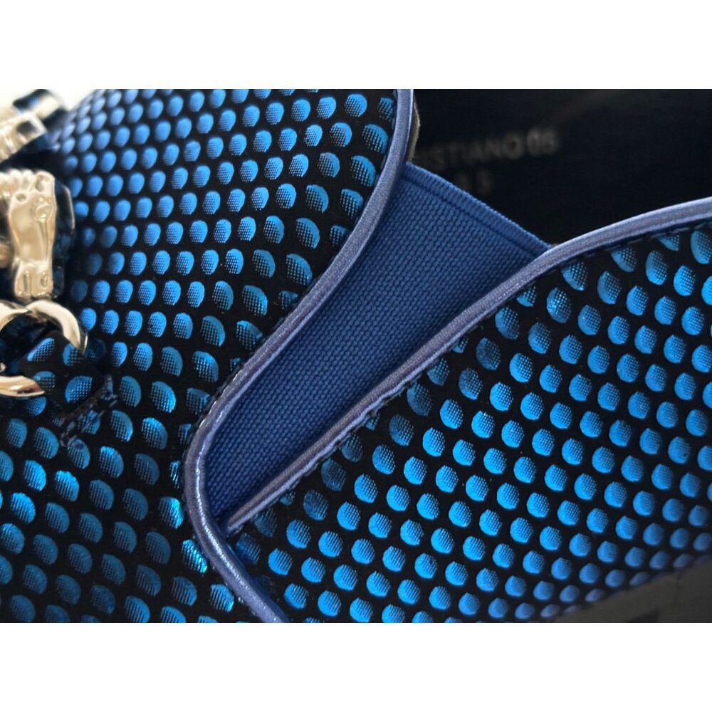 Parrazo Premium Cristiano 05 Mens Dress Loafers 9.5 Blue Black Pointy Metal Tip - Picture 4 of 13